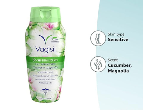 Vagisil Scentsitive Scents Daily Intimate Wash Cucumber Magnolia 354ml